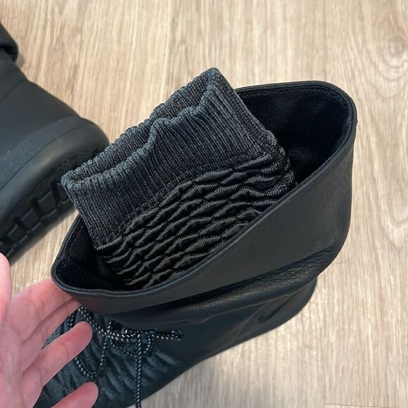 Nike Womens Roshe Two Hi Flyknit Slouch Leather Boots Size 10, Black Gray 861708 - Picture 10 of 15